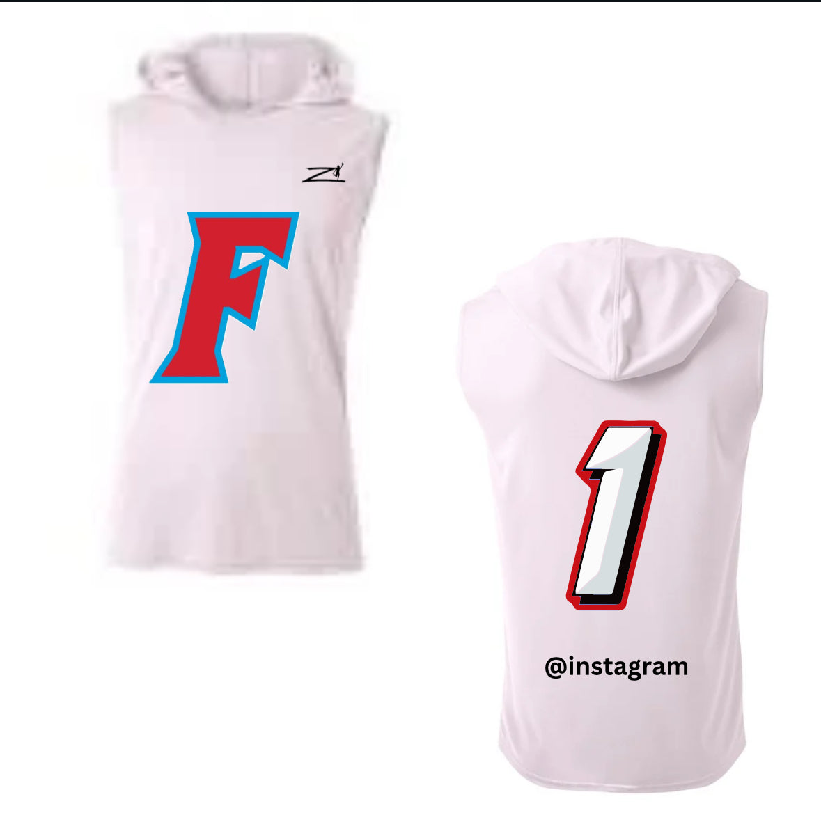 Custom Sleeveless Light Action Football Hoodie