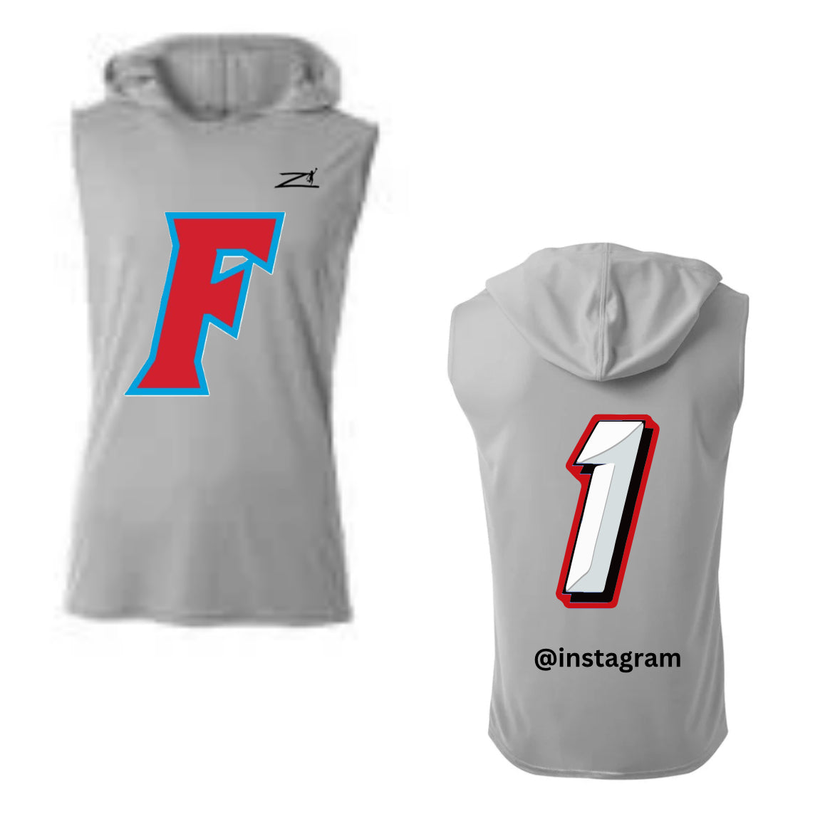 Custom Sleeveless Light Action Football Hoodie